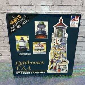 Great American Puzzle Factory 9800 Lighthouses USA Jigsaw Over 600+ PC SEALED